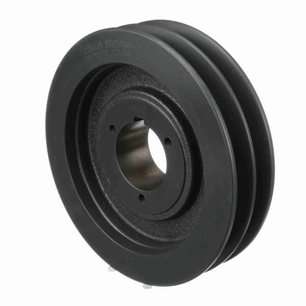 2 Groove Cast Iron Bushed Bore Multiple Sheave, 2TB68